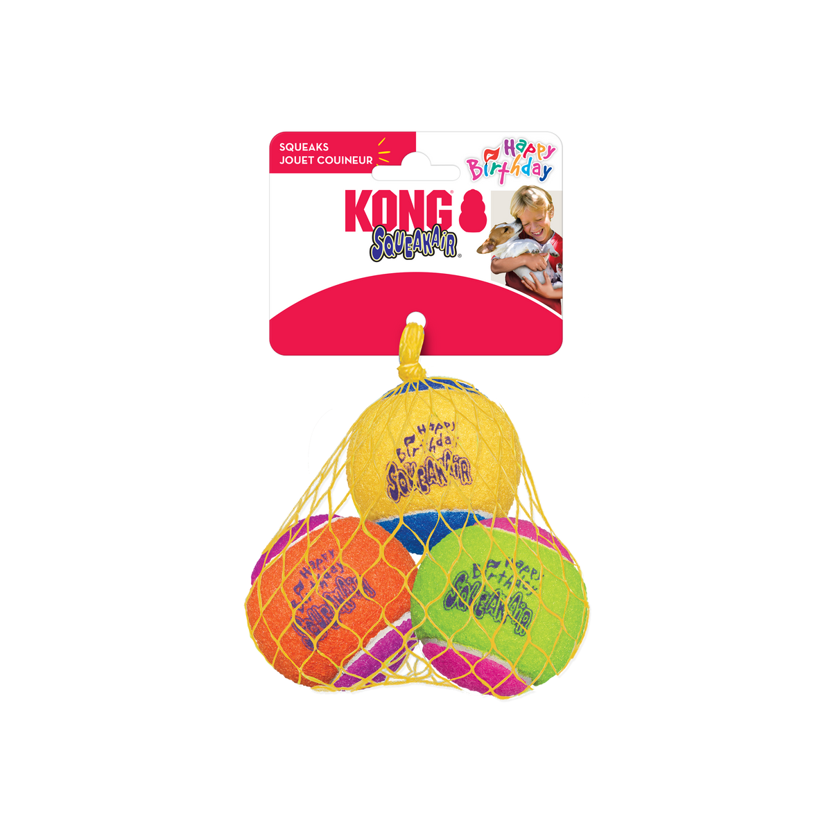 KONG AirDog Squeaker Birthday Balls 3pk Dog Toy