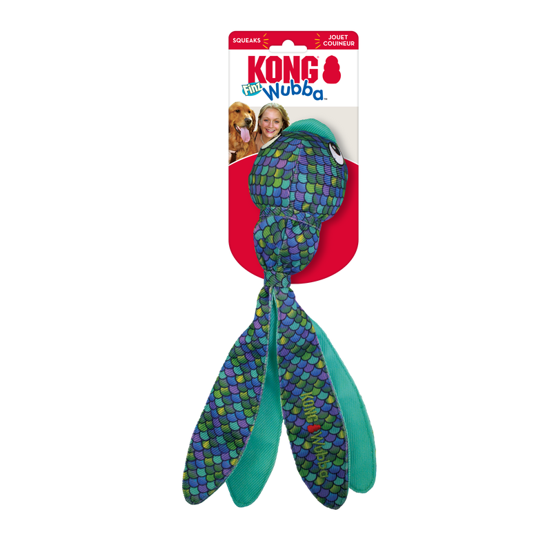 KONG Wubba Finz Blue Dog Toy