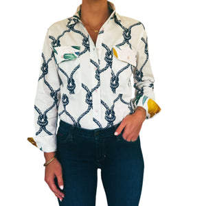 Antola Trading Sabine - Lemon Trim Full Button Shirt