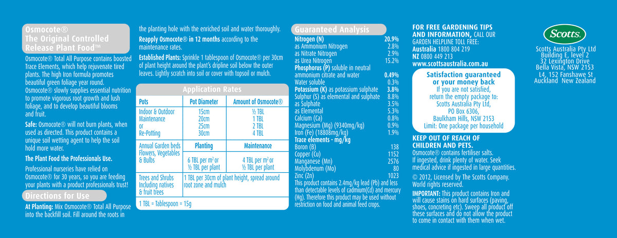 Scotts Osmocote All Purpose Controlled Release Fertiliser