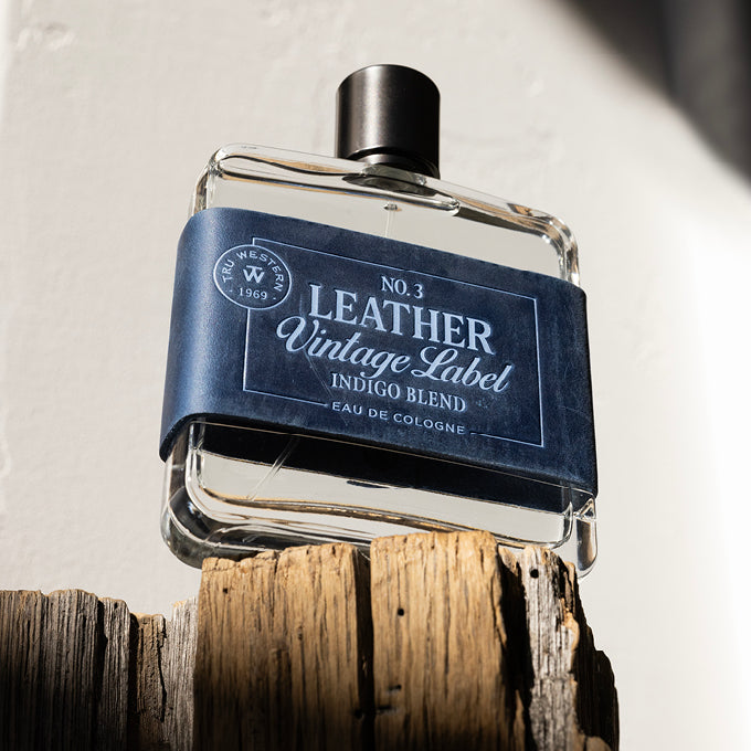 Tru Western Mens Leather Vintage Label No.3 Indigo Blend Eau De Cologne