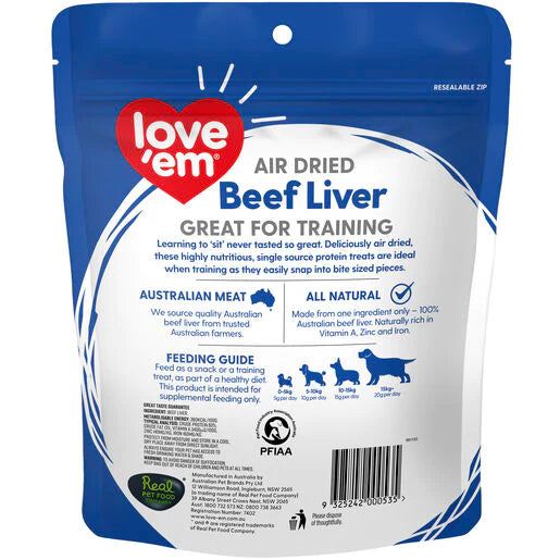 Love Em Air Dried Beef Liver Dog Treats