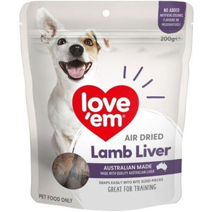 Love Em Air Dried Lamb Liver Dog Treats