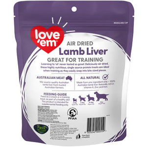 Love Em Air Dried Lamb Liver Dog Treats