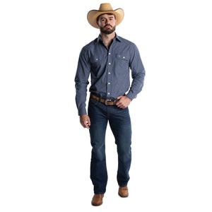 Just Country Mens Austin Full Button Print Workshirt