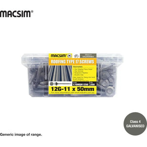 Macsim Roofing Screws Neoprene Galvanised 12G Tub