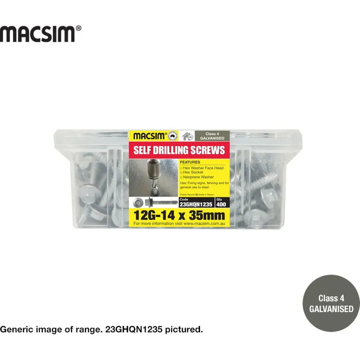 Macsim Self Drilling Screws Galvanised 14G Tub