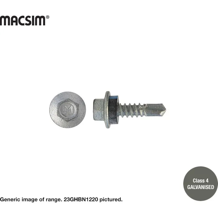 Macsim Self Drilling Screws Neoprene Galvanised 12G