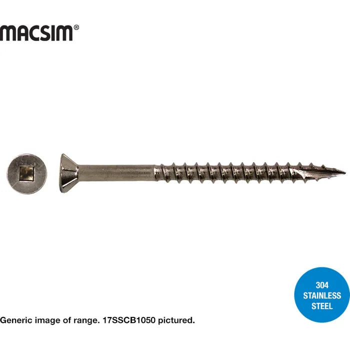 Macsim Decking Screws Countersunk Stainless Steel 12G