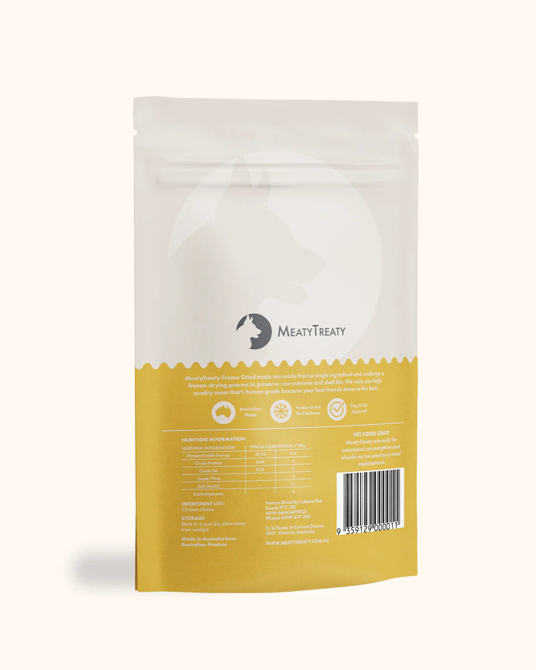 Meaty Treaty Chicken Heart Freeze Dried Dog Treats
