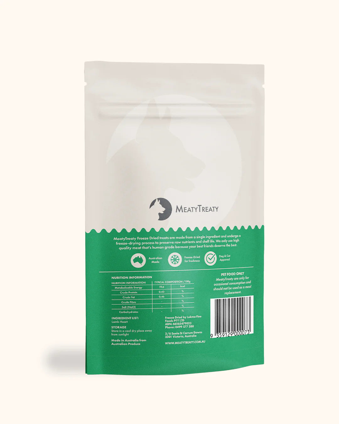 Meaty Treaty Lamb Heart Freeze Dried Dog Treats
