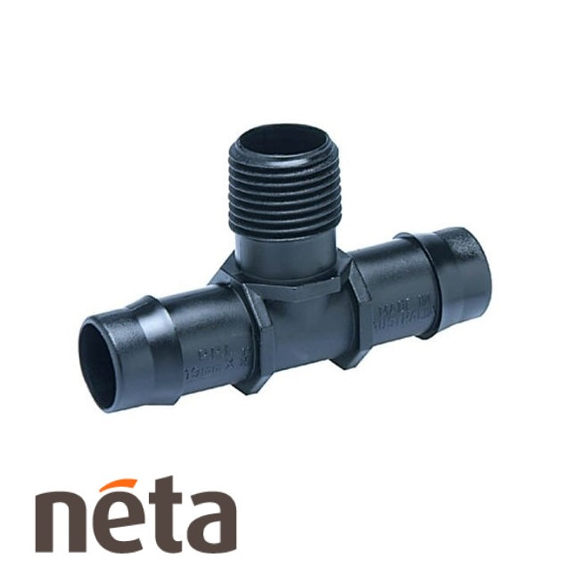 Neta Tee 25mm Barb x 3/4in MBSP - 2 Pack