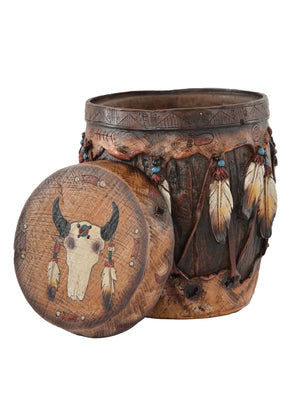 Pure Western Steer Head Feather Container