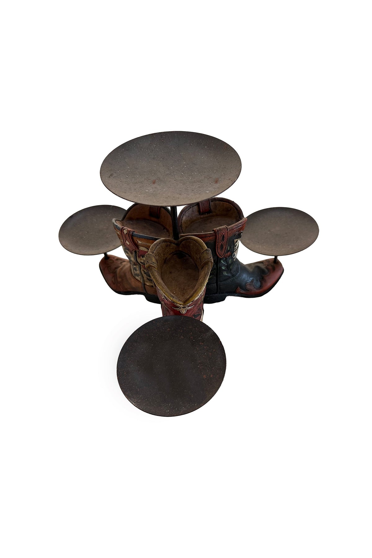 Pure Western 3 Boot Western Candle Holder