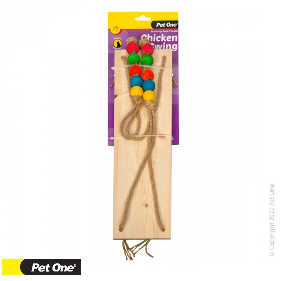 Pet One Chicken Toy Wooden Swing