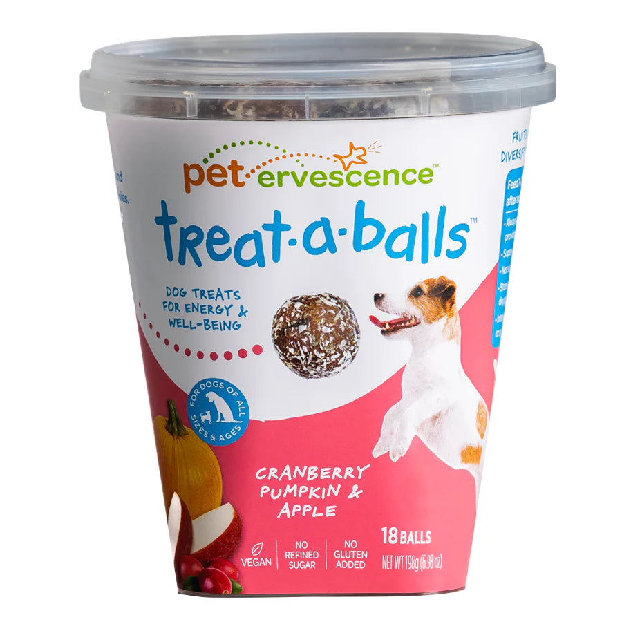Petervescence Treat-A-Balls Cranberry Pumpkin and Apple Dog Treats