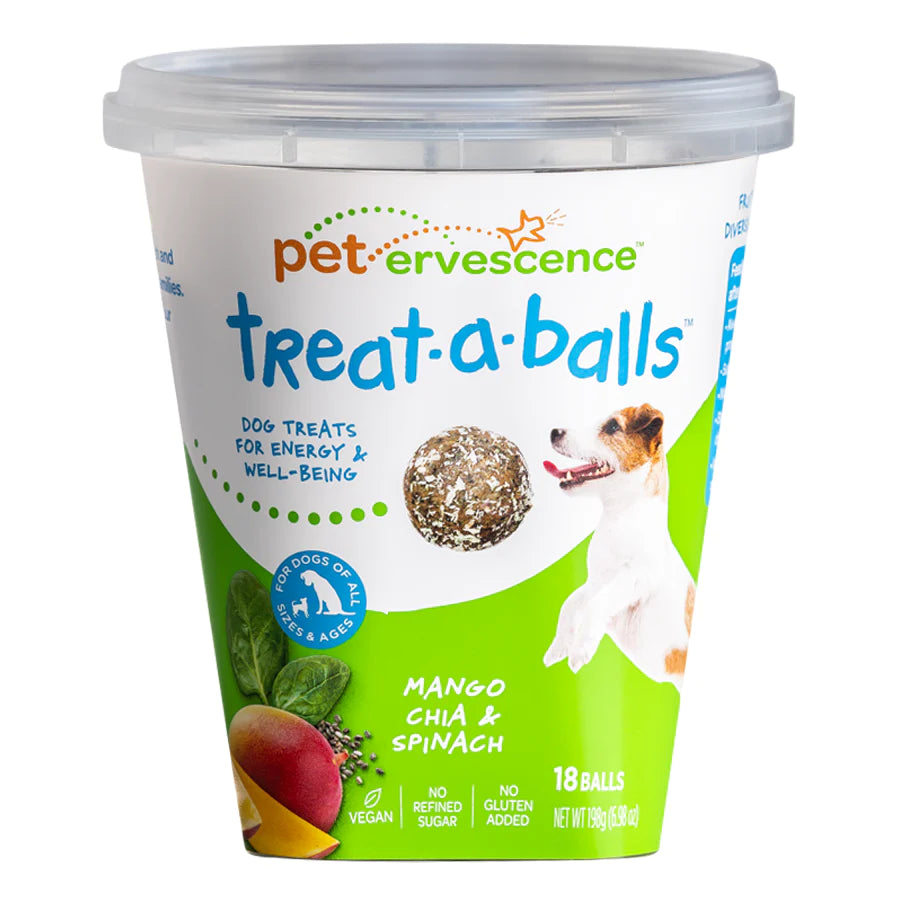 Petervescence Treat-A-Balls Mango Chia and Spinach Dog Treats