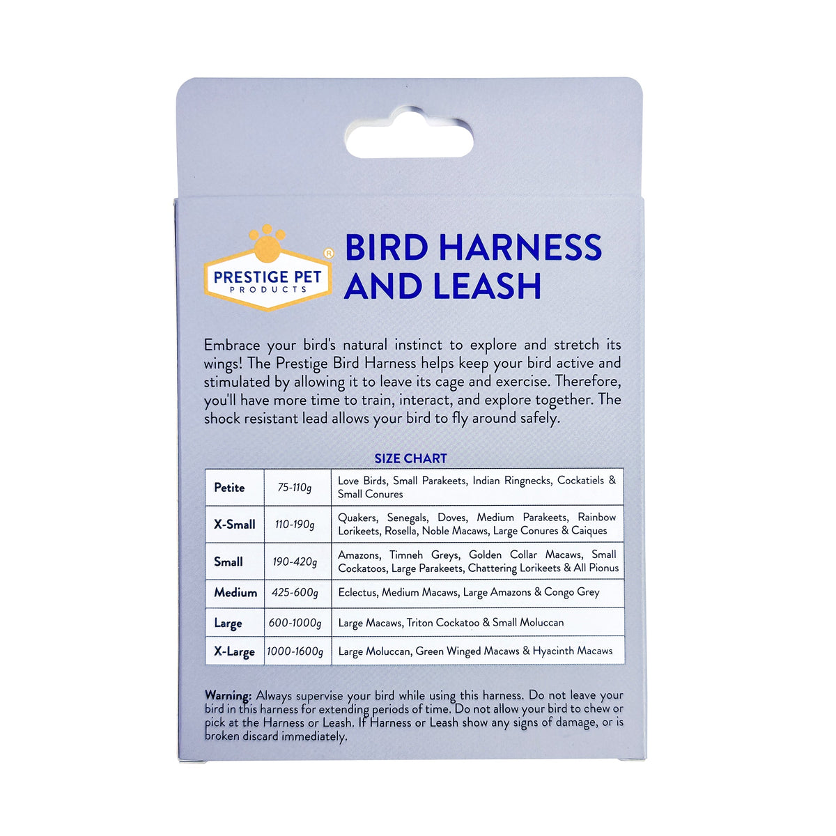 Prestige Bird Harness X-Small