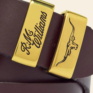 R.M.Williams Drover Belt - Gold Buckle
