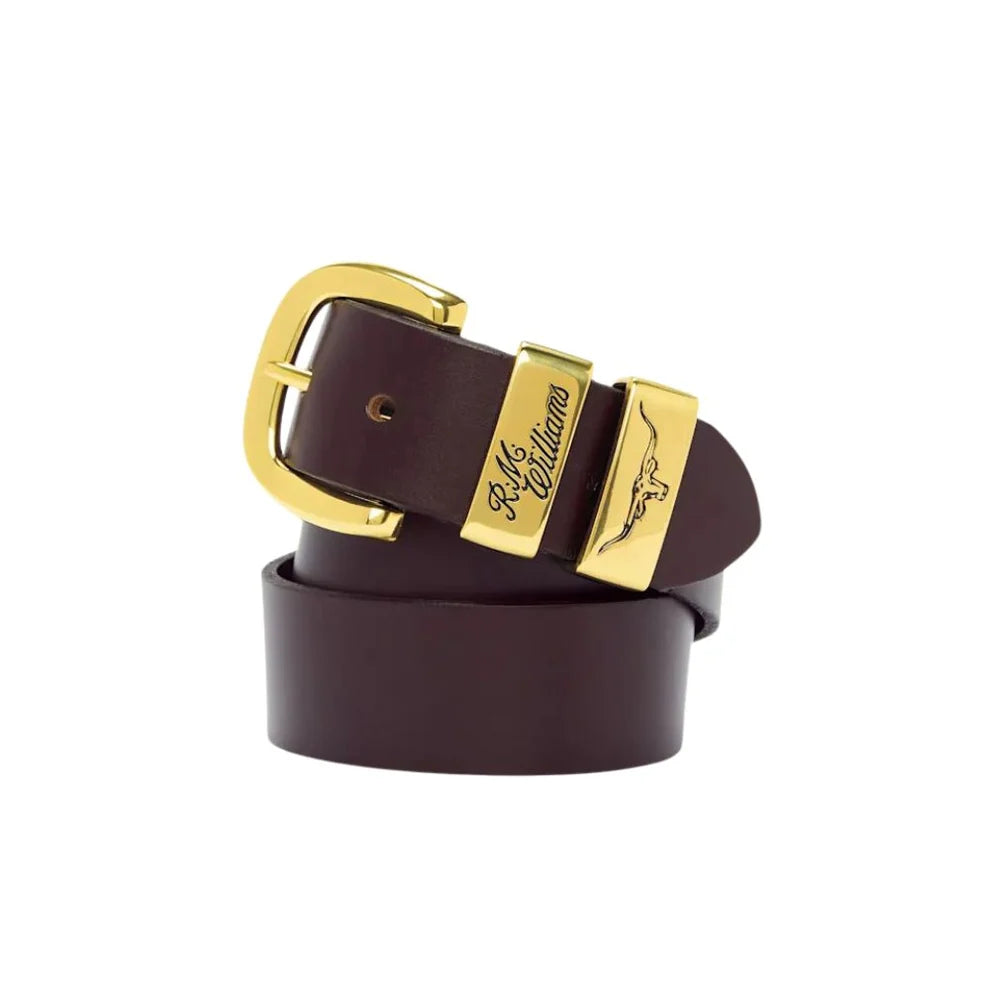 R.M.Williams Drover Belt - Gold Buckle