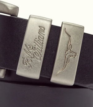 R.M.Williams Drover Belt - Brushed Silver Buckle