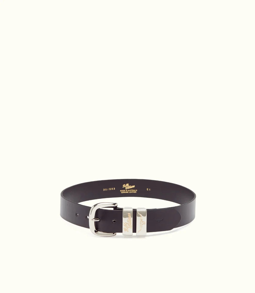 R.M.Williams Drover Belt - Brushed Nickel Buckle
