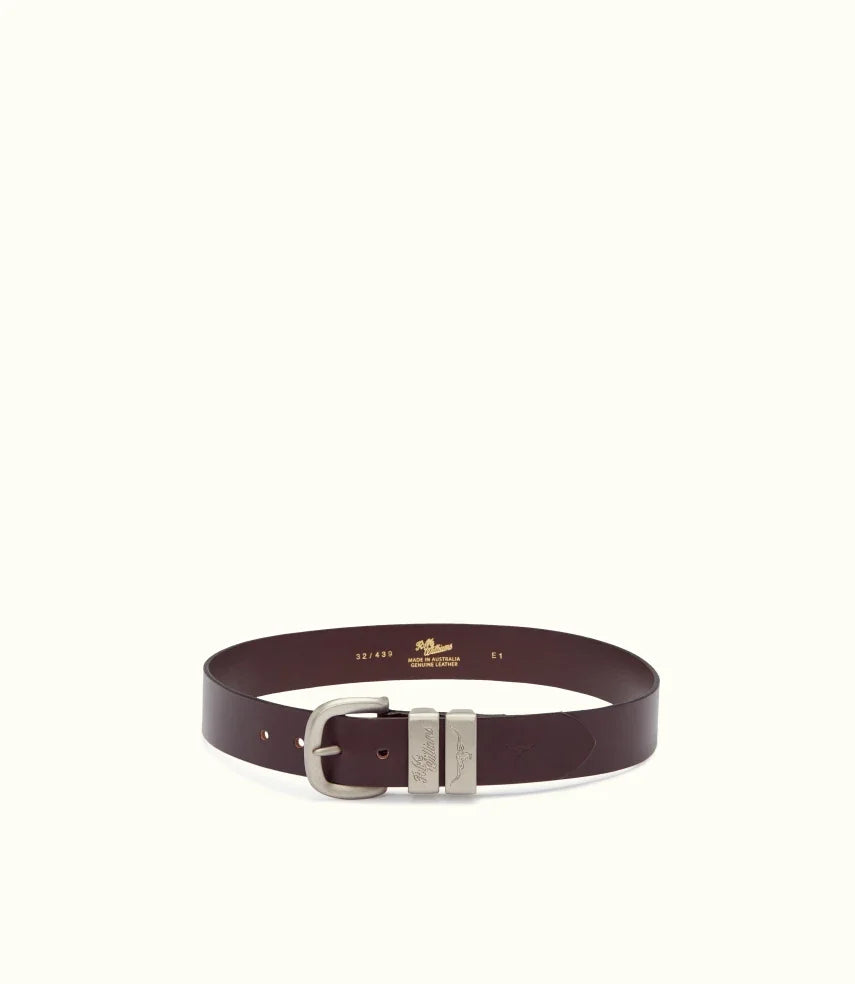 R.M.Williams Drover Belt - Brushed Nickel Buckle