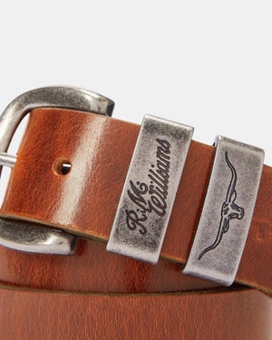 R.M.Williams Drover Belt - Brushed Silver Buckle