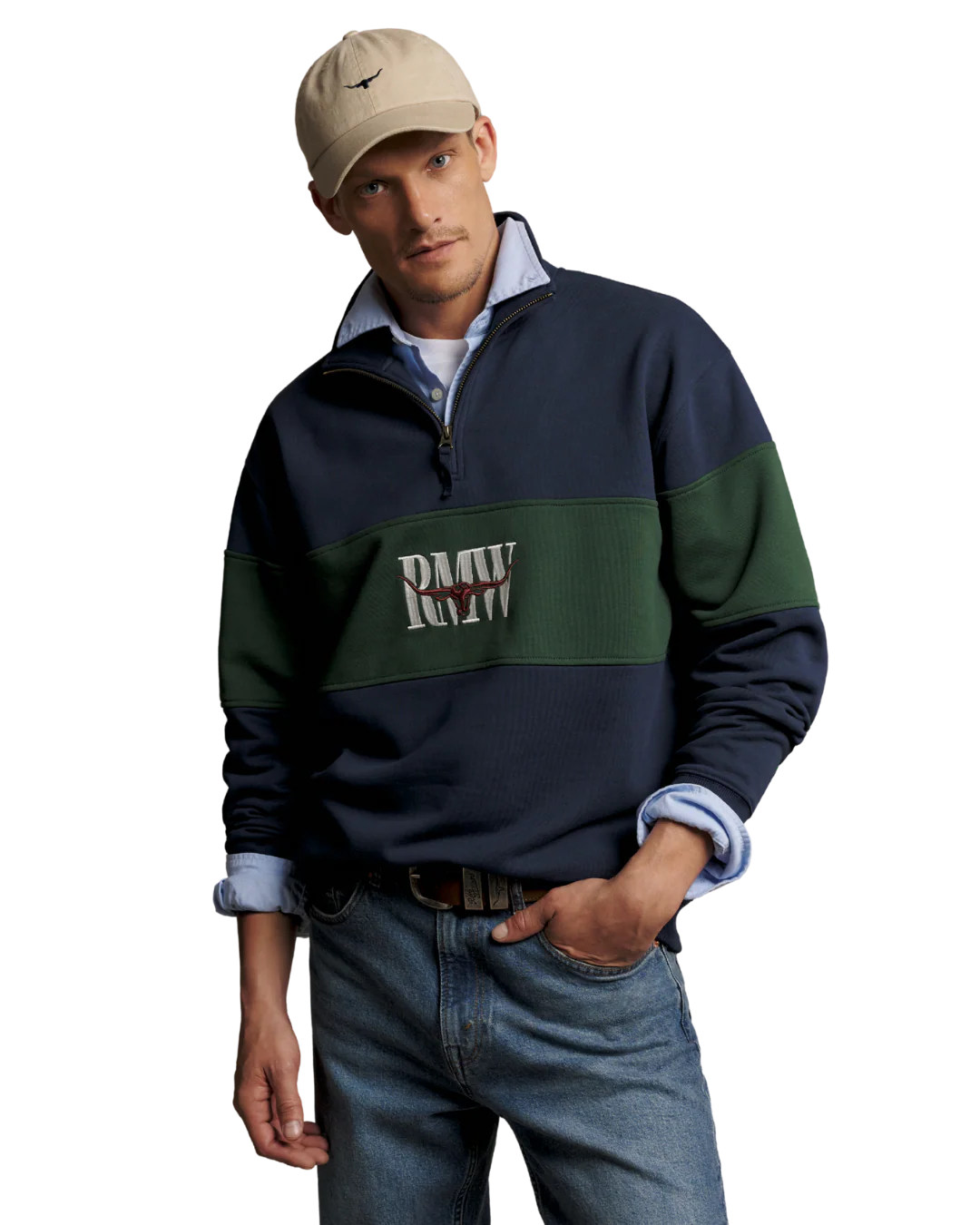 R.M. Williams Heritage Panel Quarter-Zip