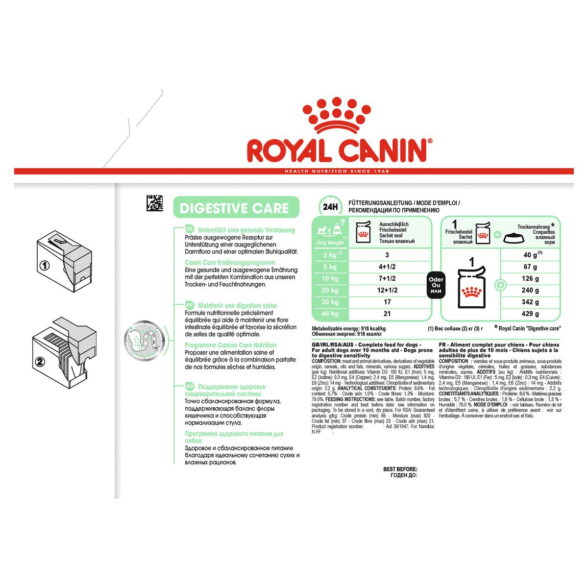 Royal Canin Digestive Care Hundenassfutter - 2x12x85g Für Empfindliche Verdauung