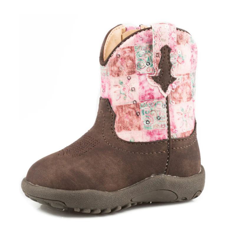 Roper Infant Cowbaby Floral Shine Boots