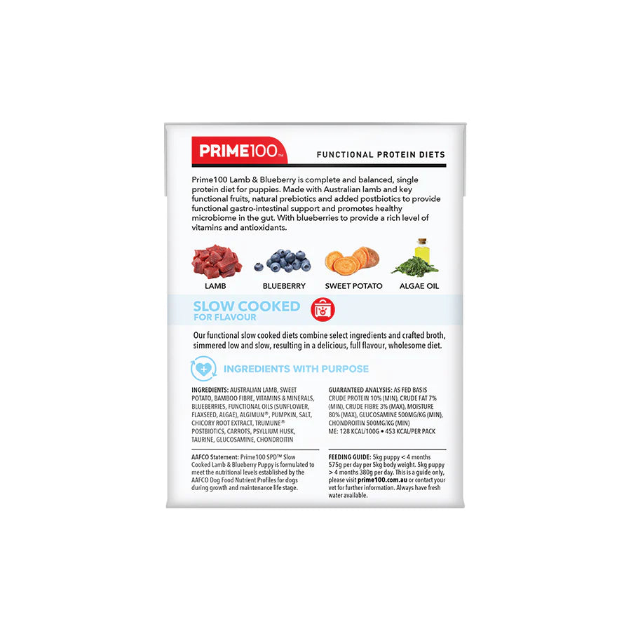 Prime100 SPD Slow Cooked Puppy Lamb and Blueberry Wet Dog Food