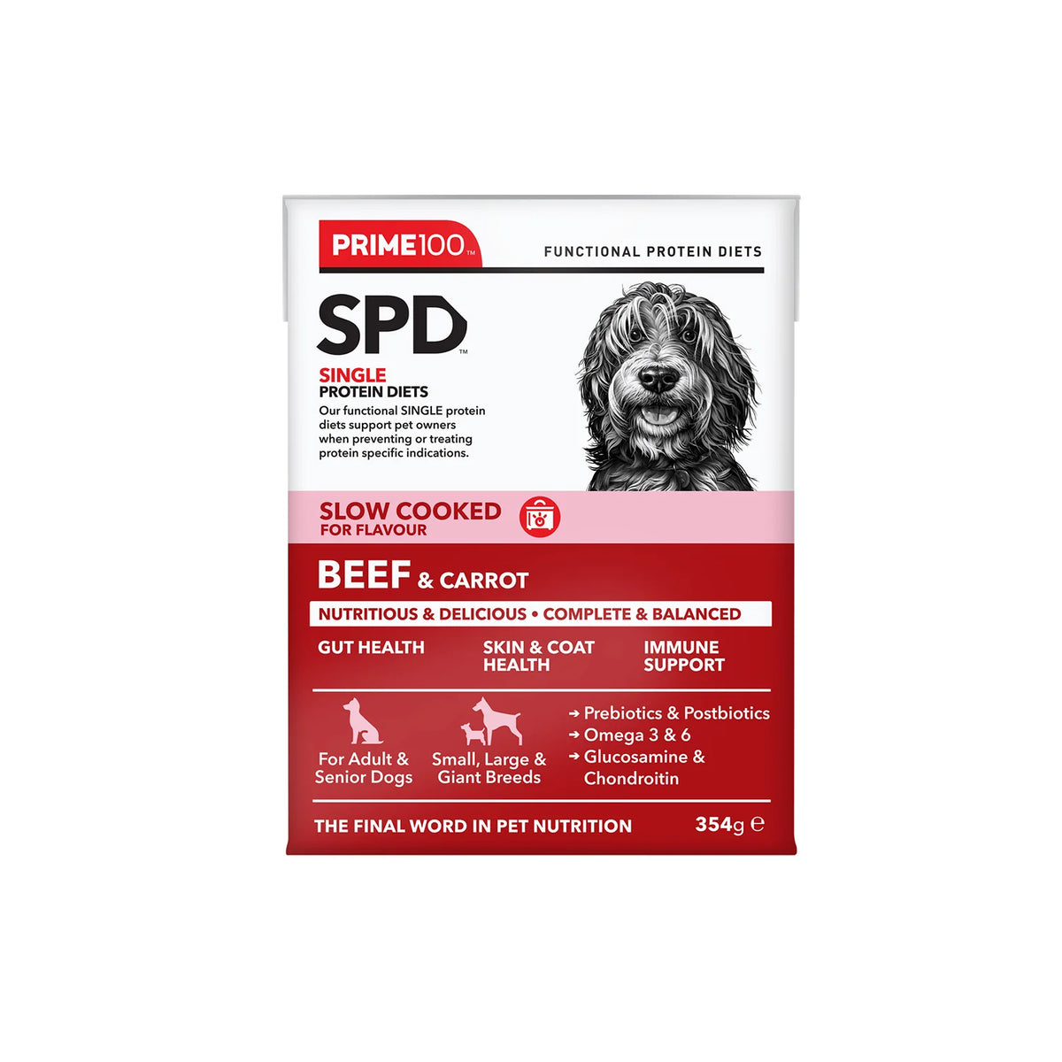 Prime100 SPD Slow Cooked Beef and Carrot Wet Dog Food