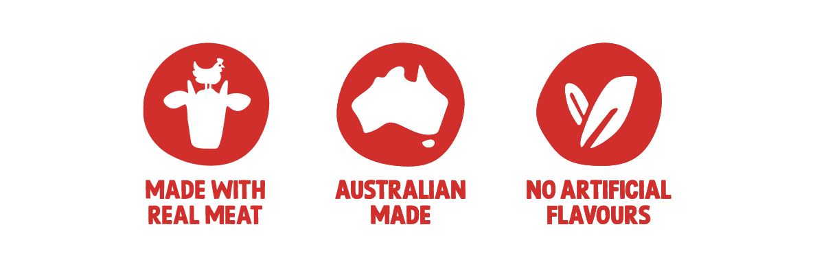 Schmackos Strapz Beef dog treats – real meat, Australian made, no artificial flavours icons