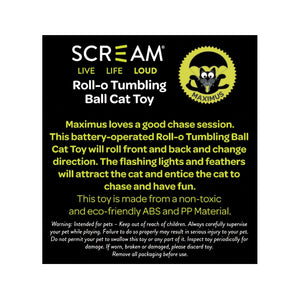 Scream Roll-O Tumbling Ball Cat Toy