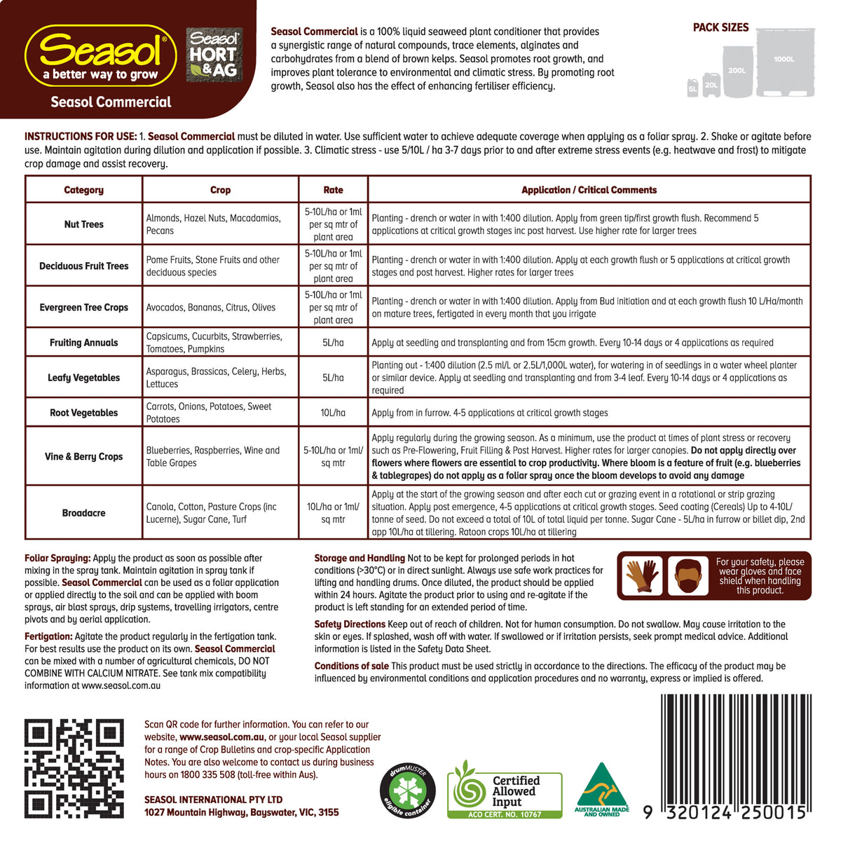 Seasol Commercial Seaweed Concentrate