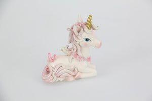 Sitting Unicorn with Butterfly Asstd 8cm