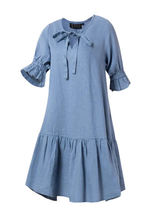 Pilbara Tilly Linen Dress 3/4 Sleeve