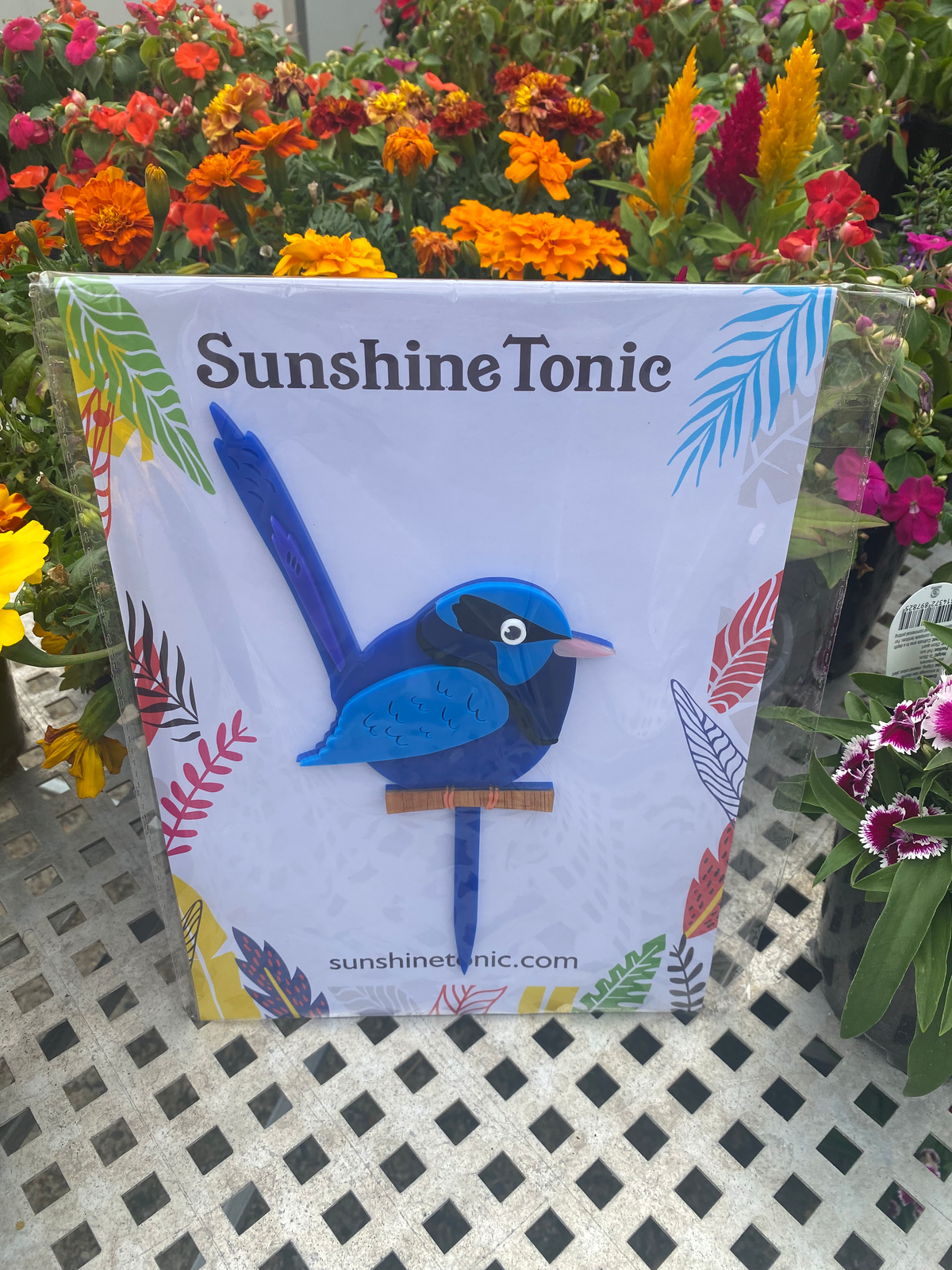 Acrylic Plant Stake Blue Bird