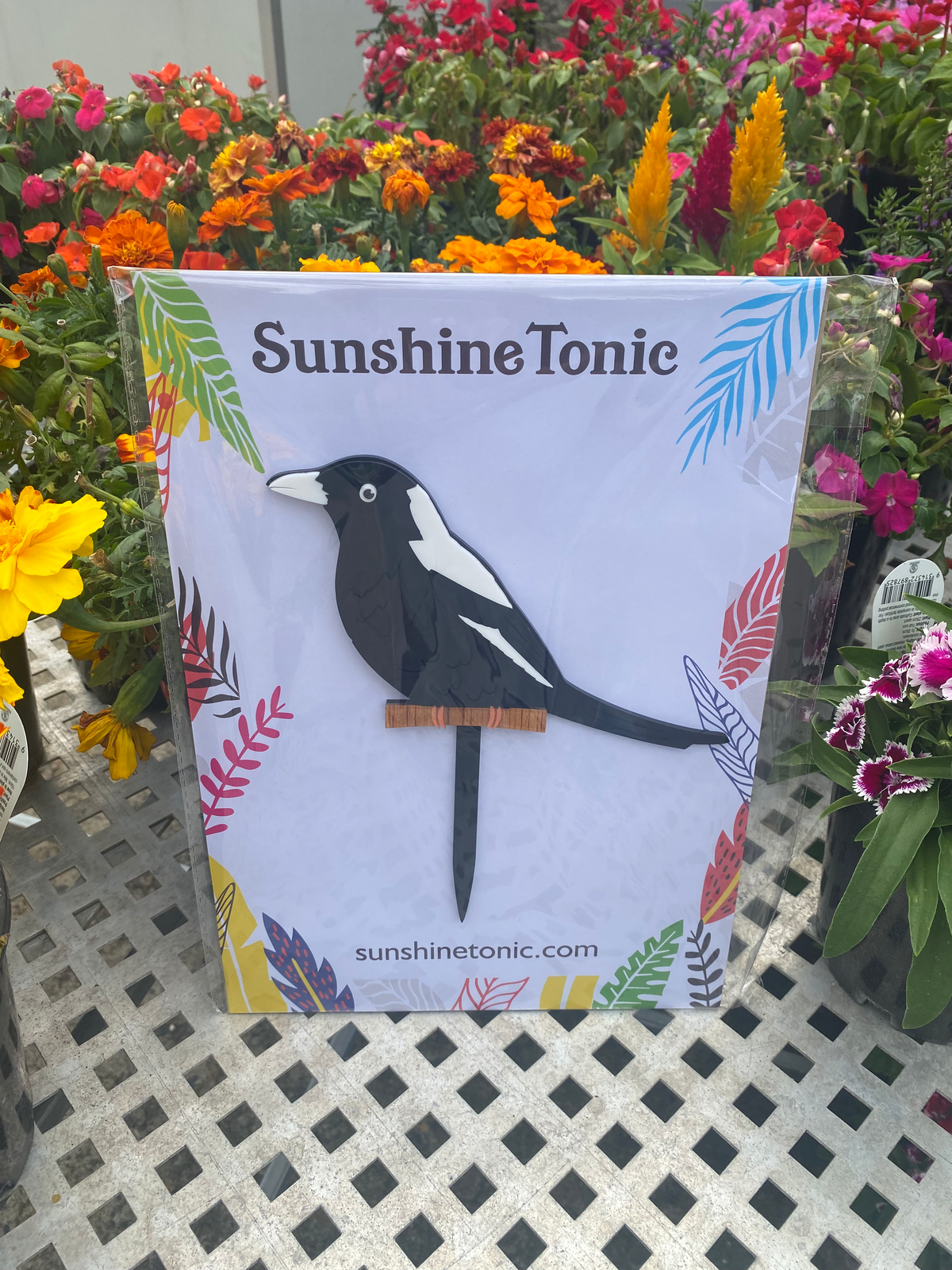 Acrylic Plant Stake Magpie