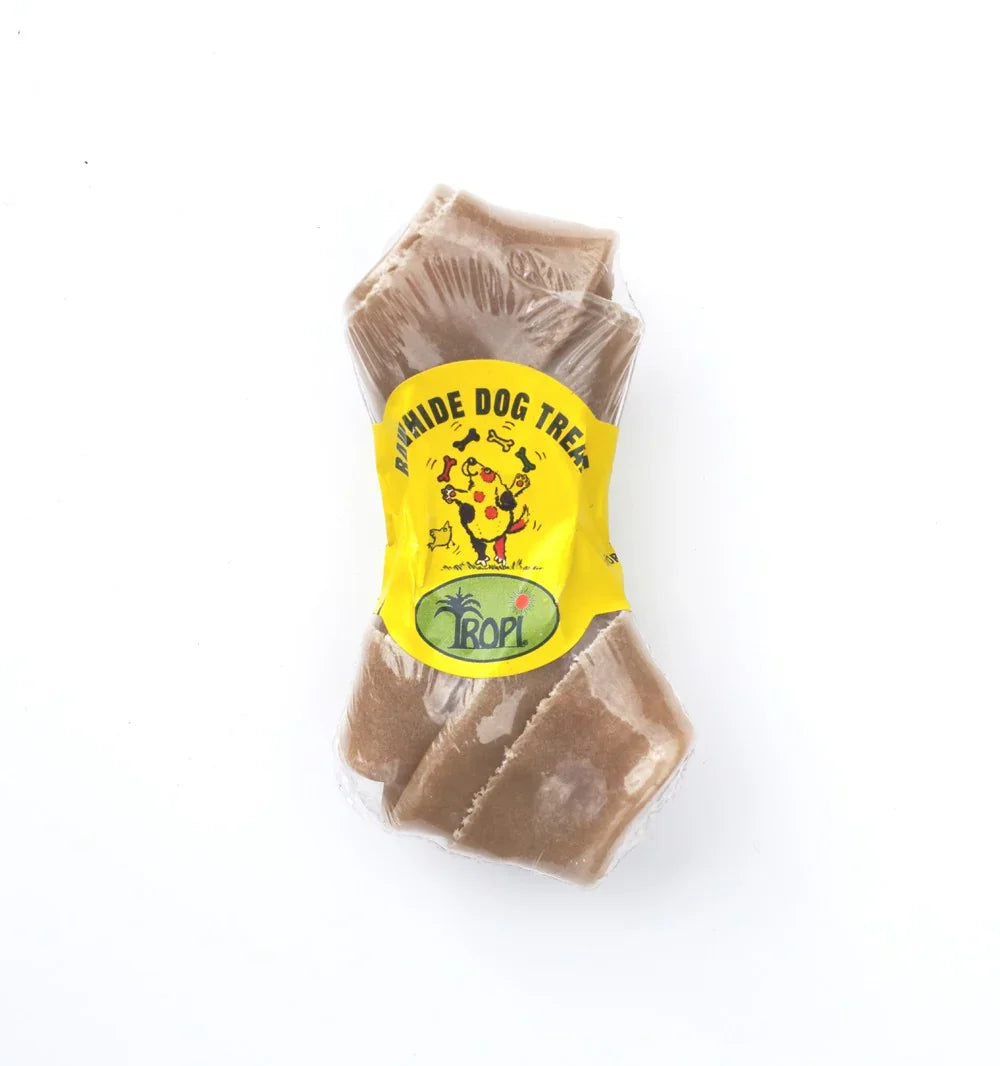 Tropi Knotted Rawhide Bone 4in Dog Chew