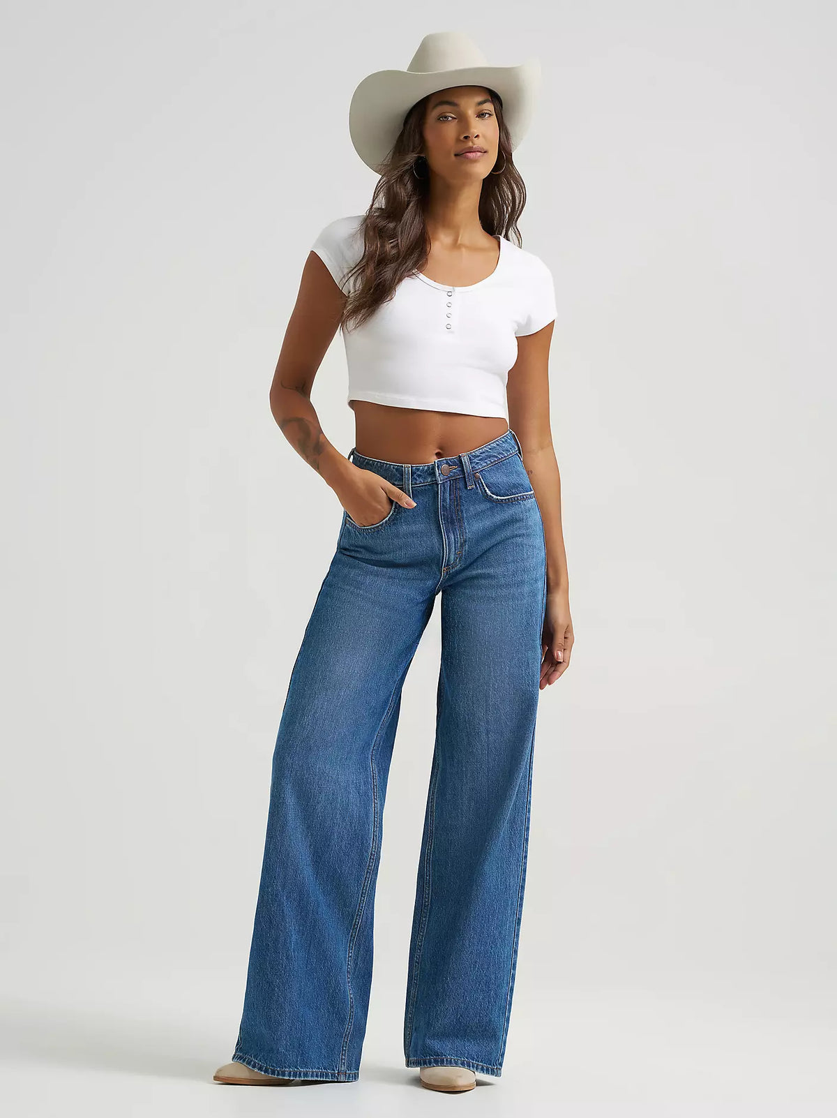 Wrangler Womens Bailey High Rise Wide Leg Jean