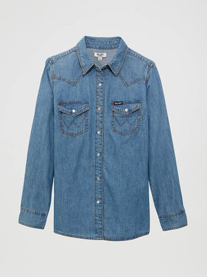 Wrangler Womens Classic Fit Denim Shirt