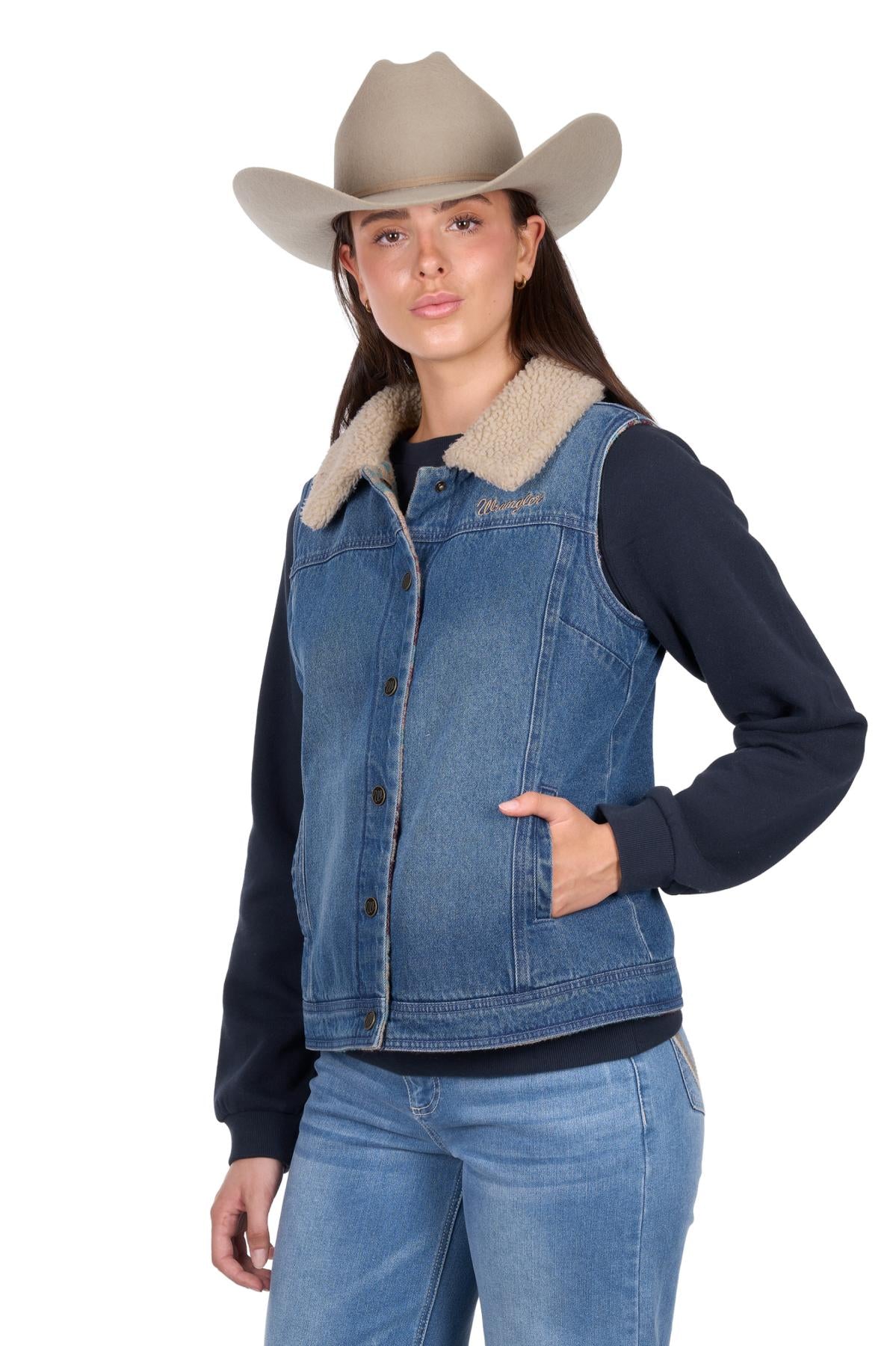 Wrangler Womens Dixie Denim Reversible Vest