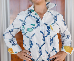 Antola Trading Sabine - Lemon Trim Full Button Shirt