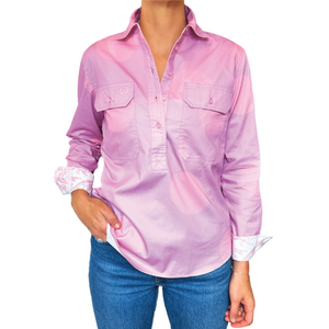 Antola Trading Maree - Floral Trim Half Button Shirt