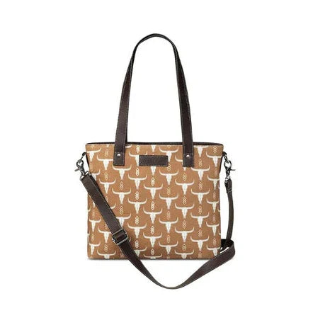 Ariat Lori Small Shoulder Bag Brown Steer Skull
