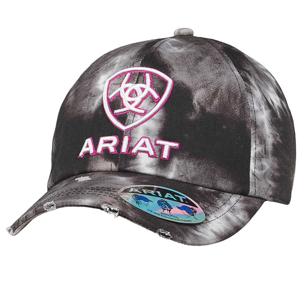Ariat Womens Tie Dye Fabric Black Veclro Back Cap