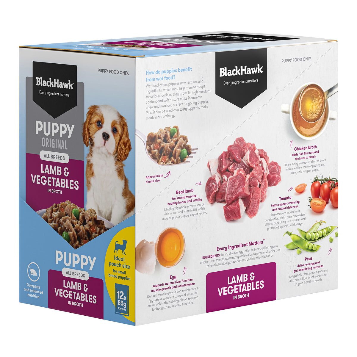 Black Hawk Puppy Lamb & Vegetables 85g