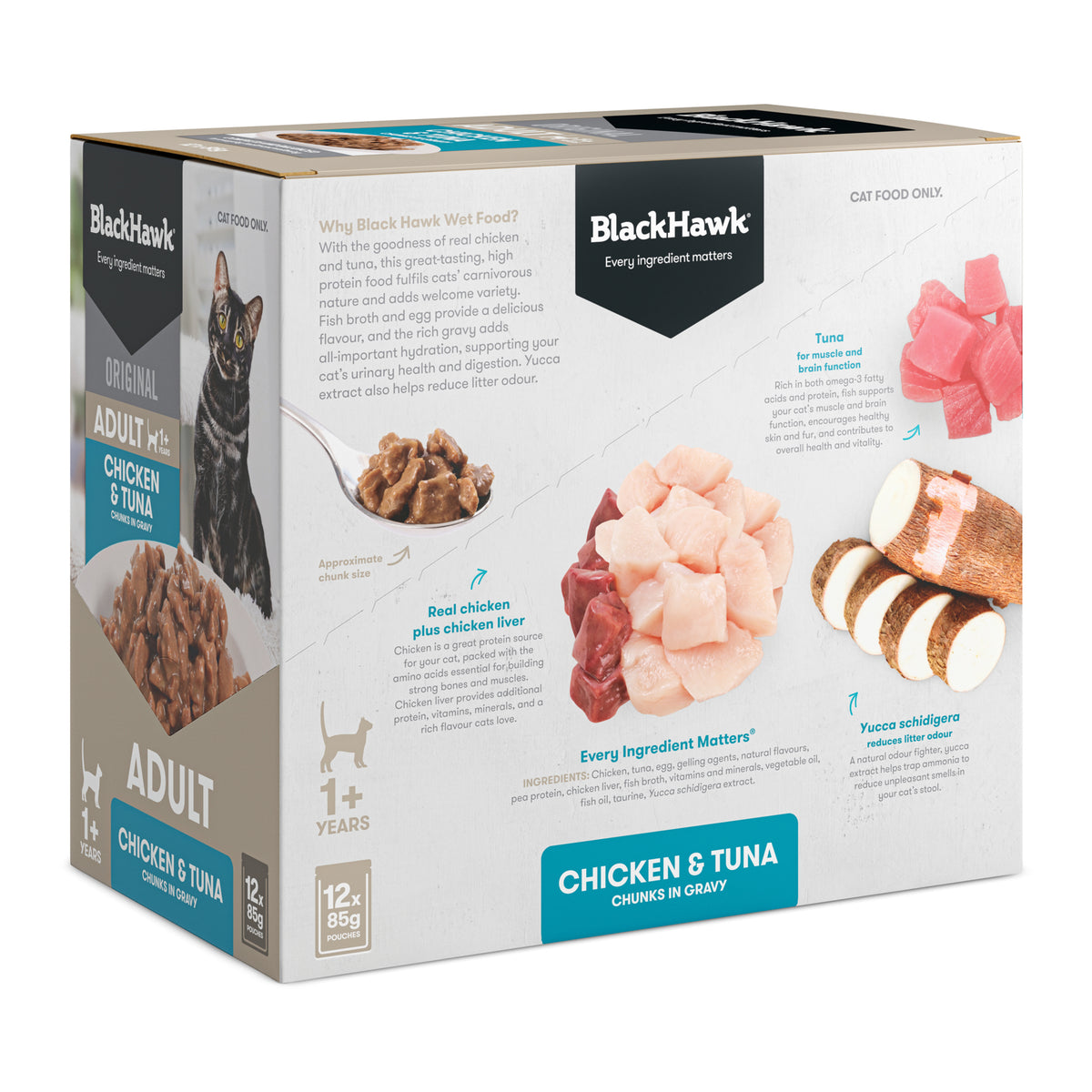 Black Hawk Original Adult Cat Chicken and Tuna in Gravy Wet Cat Food